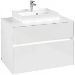 Villeroy & Boch Collaro Тумба под раковину, с подсветкой, 2 выдвижных ящика, 800 x 548 x 500 mm, Glossy White / Glossy White C069B0DH