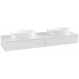 Villeroy & Boch Antao Тумба под раковину, 2 выдвижных ящика, 1600 x 190 x 500 mm, лицевая поверхность без текстурированной отделки, Glossy White Lacquer / Glossy White Lacquer K17010GF