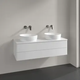 Villeroy & Boch Antao Тумба под раковину, с подсветкой, 2 выдвижных ящика, 1200 x 360 x 500 mm, лицевая поверхность без текстурированной отделки, Glossy White Lacquer / Glossy White Lacquer L24010GF
