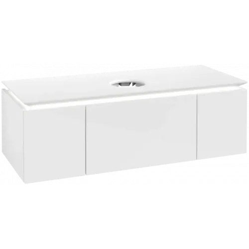 Villeroy & Boch Legato Тумба под раковину, с подсветкой, 3 выдвижных ящика, 1200 x 380 x 500 mm, Glossy White / Glossy White B577L0DH