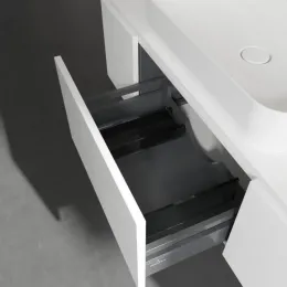 Villeroy & Boch Legato Тумба под раковину, 3 выдвижных ящика, 1200 x 380 x 500 mm, Glossy White / Glossy White B75700DH