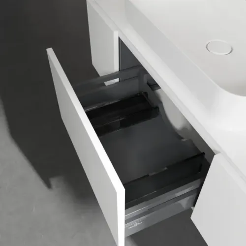 Villeroy & Boch Legato Тумба под раковину, 3 выдвижных ящика, 1200 x 380 x 500 mm, Glossy White / Glossy White B75700DH