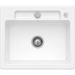 Villeroy & Boch Siluet 60 S flat Мойка, включая Комплект слива с эксцентриком, выкл TitanCeram, 600 x 510 mm, Альпийский белый CeramicPlus 33462FR1