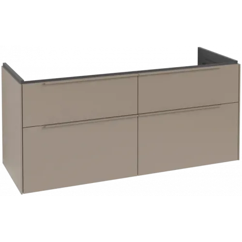 Villeroy & Boch Subway 3.0 Тумба под раковину, с подсветкой, 4 выдвижных ящика, 1272 x 576 x 478 mm, Taupe C568L2VM