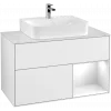 Villeroy & Boch Finion Тумба под раковину, с подсветкой, 2 выдвижных ящика, 1000 x 603 x 501 mm, Glossy White Lacquer / Glossy White Lacquer G121GFGF