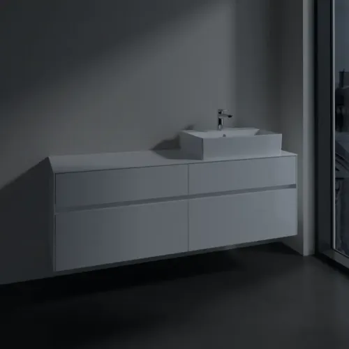 Villeroy & Boch Collaro Тумба под раковину, 4 выдвижных ящика, 1600 x 548 x 500 mm, Glossy White / Glossy White C13600DH