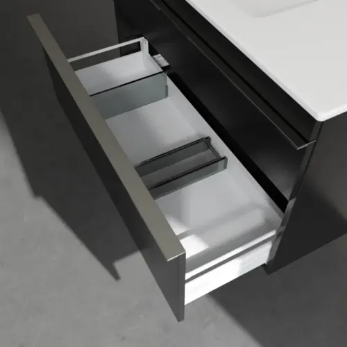 Villeroy & Boch Venticello Тумба под раковину, 2 выдвижных ящика, 953 x 590 x 502 mm, Black Matt Lacquer / Black Matt Lacquer A92701PD