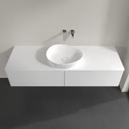 Villeroy & Boch Antao Тумба под раковину, с подсветкой, 2 выдвижных ящика, 1600 x 360 x 500 mm, лицевая поверхность без текстурированной отделки, Glossy White Lacquer / Glossy White Lacquer L36010GF