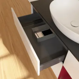 Villeroy & Boch Finion Тумба под раковину, с подсветкой, 3 выдвижных ящика, 1200 x 603 x 501 mm, Glossy White Lacquer / Peony Matt Lacquer GA72HBGF