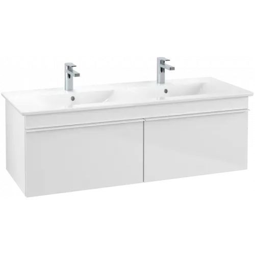 Villeroy & Boch Venticello Тумба под раковину, 2 выдвижных ящика, 1253 x 420 x 502 mm, Glossy White / Glossy White A93902DH