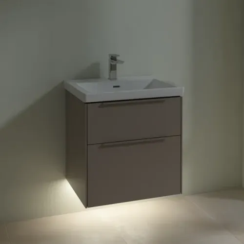 Villeroy & Boch Subway 3.0 Тумба под раковину, с подсветкой, 2 выдвижных ящика, 572 x 576 x 478 mm, Taupe C578L2VM