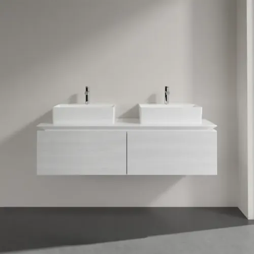 Villeroy & Boch Legato Тумба под раковину, 2 выдвижных ящика, 1400 x 380 x 500 mm, White Wood / White Wood B66800E8