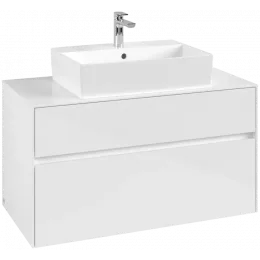 Villeroy & Boch Collaro Тумба под раковину, 2 выдвижных ящика, 1000 x 548 x 500 mm, Glossy White / Glossy White C12500DH