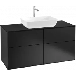 Villeroy & Boch Finion Тумба под раковину, 4 выдвижных ящика, 1200 x 603 x 501 mm, Black Matt Lacquer F79200PD