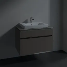 Villeroy & Boch Legato Тумба под раковину, с подсветкой, 2 выдвижных ящика, 800 x 550 x 500 mm, Truffle Grey / Truffle Grey B679L0VG