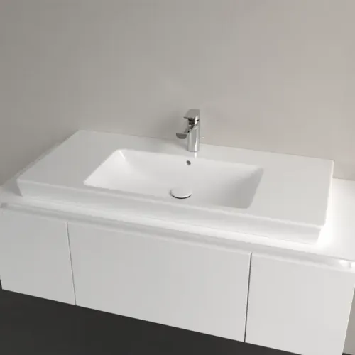 Villeroy & Boch Subway 2.0 Pаковина для установки на тумбу, 1000 x 480 x 180 mm, Альпийский белый, с переливом, шлифованный 71751G01