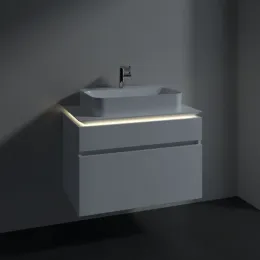 Villeroy & Boch Legato Тумба под раковину, с подсветкой, 2 выдвижных ящика, 800 x 550 x 500 mm, White Matt / White Matt B754L0MS