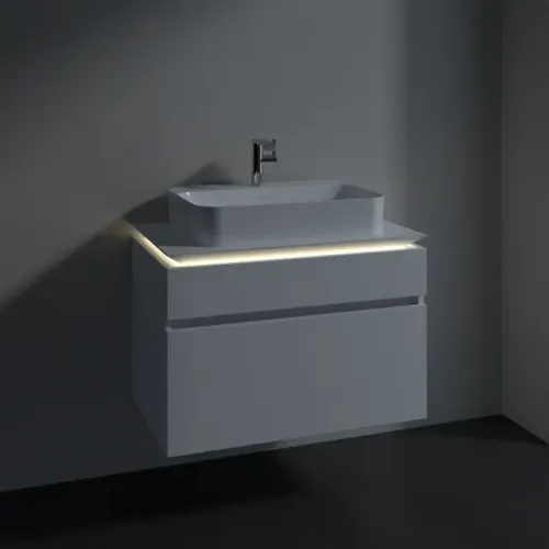 Villeroy & Boch Legato Тумба под раковину, с подсветкой, 2 выдвижных ящика, 800 x 550 x 500 mm, White Matt / White Matt B754L0MS