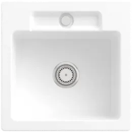 Villeroy & Boch Siluet 50 S Мойка, включая Комплект слива с ручным управлением, выкл TitanCeram, 510 x 510 mm, Альпийский белый CeramicPlus 334501R1