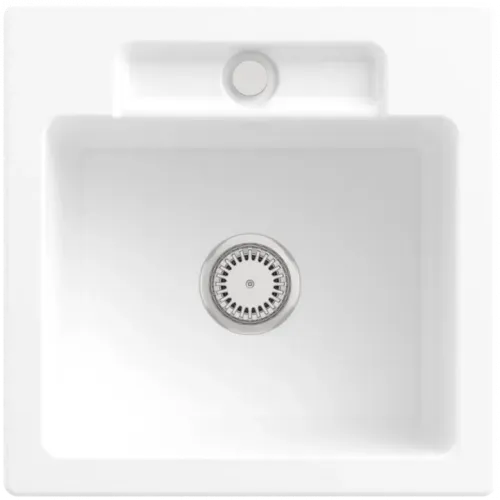 Villeroy & Boch Siluet 50 S Мойка, включая Комплект слива с ручным управлением, выкл TitanCeram, 510 x 510 mm, Альпийский белый CeramicPlus 334501R1