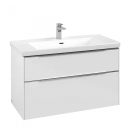 Тумба под раковину Villeroy & Boch Subway 3.0, 2 выдвижных ящика, 973 x 579 x 462 мм, Brilliant White / Brilliant White C57000VE