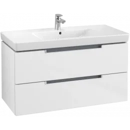 Villeroy & Boch Subway 2.0 Тумба под раковину, 2 выдвижных ящика, 987 x 520 x 449 mm, Glossy White A69700DH