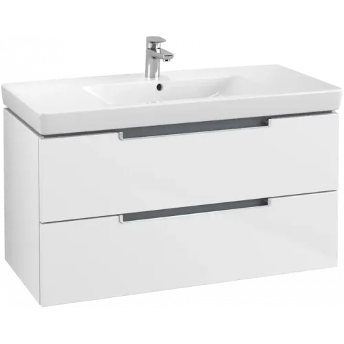 Villeroy & Boch Subway 2.0 Тумба под раковину, 2 выдвижных ящика, 987 x 520 x 449 mm, Glossy White A69700DH