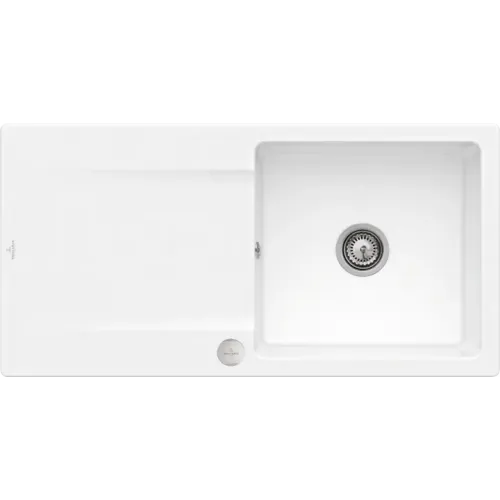 Villeroy & Boch Siluet 60 flat Мойка, включая Комплект слива с эксцентриком, выкл TitanCeram, 980 x 490 mm, Альпийский белый CeramicPlus 33362FR1