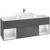 Villeroy & Boch Finion Тумба под раковину, с подсветкой, 4 выдвижных ящика, 1600 x 603 x 501 mm, Silk Grey Matt Lacquer / Silk Grey Matt Lacquer G451HJHJ