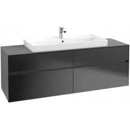 Villeroy & Boch Collaro Тумба под раковину, 4 выдвижных ящика, 1600 x 548 x 500 mm, Black Matt Lacquer / Black Matt Lacquer C03100PD