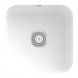 Villeroy & Boch Cisterna 50 Мойка под столешницу, включая Комплект слива с ручным управлением, Крепежный комплект, выкл Керамика, 445 x 445 mm, Альпийский белый CeramicPlus 670301R1