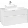 Villeroy & Boch Collaro Тумба под раковину, с подсветкой, 2 выдвижных ящика, 1000 x 548 x 500 mm, Glossy White / Glossy White C095B0DH