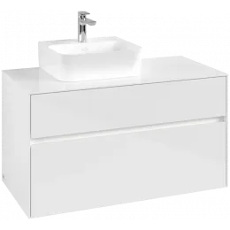 Villeroy & Boch Collaro Тумба под раковину, с подсветкой, 2 выдвижных ящика, 1000 x 548 x 500 mm, Glossy White / Glossy White C095B0DH
