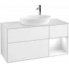Villeroy & Boch Finion Тумба под раковину, с подсветкой, 3 выдвижных ящика, 1200 x 603 x 501 mm, Glossy White Lacquer / Glossy White Lacquer F951GFGF