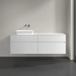 Villeroy & Boch Collaro Тумба под раковину, с подсветкой, 4 выдвижных ящика, 1600 x 548 x 500 mm, Glossy White / Glossy White C121B0DH