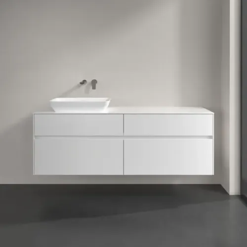 Villeroy & Boch Collaro Тумба под раковину, с подсветкой, 4 выдвижных ящика, 1600 x 548 x 500 mm, Glossy White / Glossy White C121B0DH