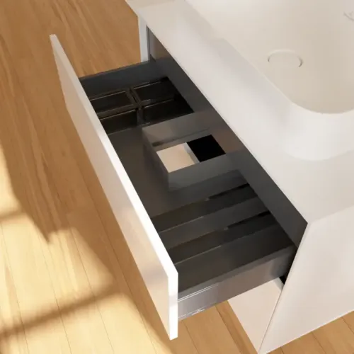 Villeroy & Boch Finion Тумба под раковину, с подсветкой, 2 выдвижных ящика, 800 x 603 x 501 mm, Glossy White Lacquer G63100GF