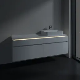 Villeroy & Boch Legato Тумба под раковину, с подсветкой, 4 выдвижных ящика, 1600 x 550 x 500 mm, Glossy White / Glossy White B766L0DH