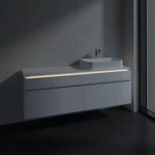 Villeroy & Boch Legato Тумба под раковину, с подсветкой, 4 выдвижных ящика, 1600 x 550 x 500 mm, Glossy White / Glossy White B766L0DH