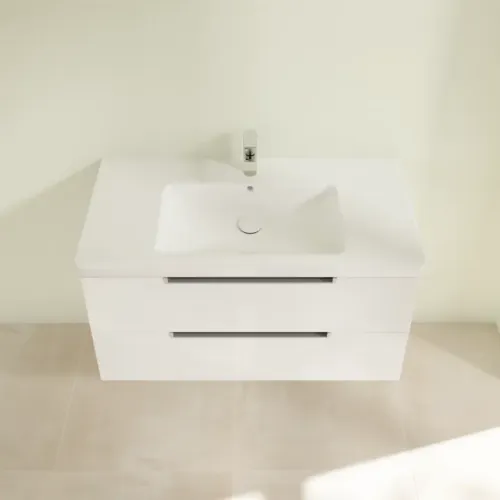 Villeroy & Boch Subway 2.0 Тумба под раковину, 2 выдвижных ящика, 987 x 520 x 449 mm, Glossy White A69700DH