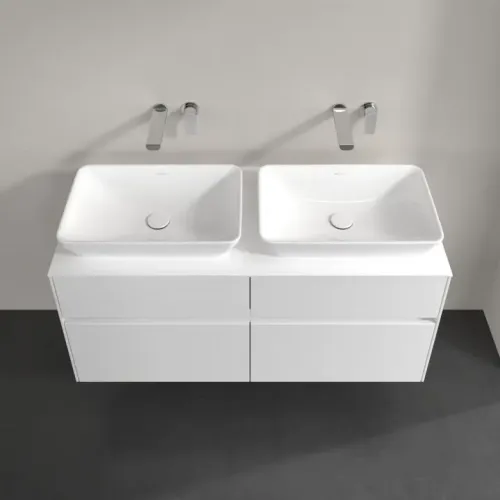Villeroy & Boch Collaro Тумба под раковину, с подсветкой, 4 выдвижных ящика, 1200 x 548 x 500 mm, Glossy White / Glossy White C115B0DH