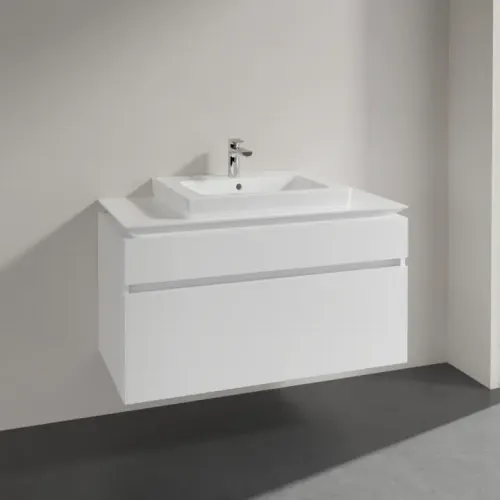 Villeroy & Boch Legato Тумба под раковину, 2 выдвижных ящика, 1000 x 550 x 500 mm, Glossy White / Glossy White B68100DH