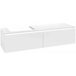 Villeroy & Boch Legato Тумба под раковину, с подсветкой, 2 выдвижных ящика, 1600 x 380 x 500 mm, Glossy White / Glossy White B688L0DH