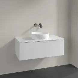 Villeroy & Boch Antao Тумба под раковину, 1 выдвижной ящик, 1000 x 360 x 500 mm, лицевая поверхность без текстурированной отделки, Glossy White Lacquer / Glossy White Lacquer K31010GF