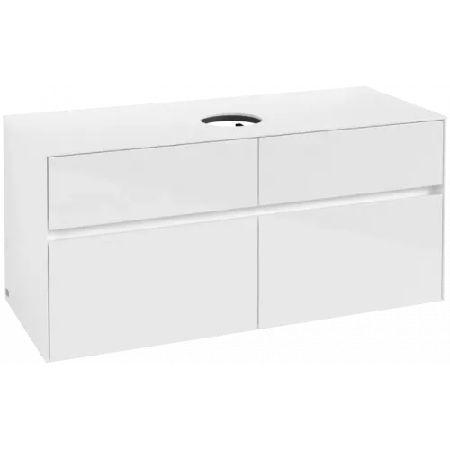 Villeroy & Boch Collaro Тумба под раковину, 4 выдвижных ящика, 1200 x 548 x 500 mm, Glossy White / Glossy White C04100DH