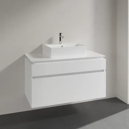 Villeroy & Boch Legato Тумба под раковину, 2 выдвижных ящика, 1000 x 550 x 500 mm, Glossy White / Glossy White B60400DH