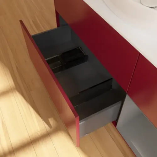 Villeroy & Boch Finion Тумба под раковину, с подсветкой, 3 выдвижных ящика, 1200 x 603 x 501 mm, Peony Matt Lacquer / Anthracite Matt Lacquer FA71GKHB