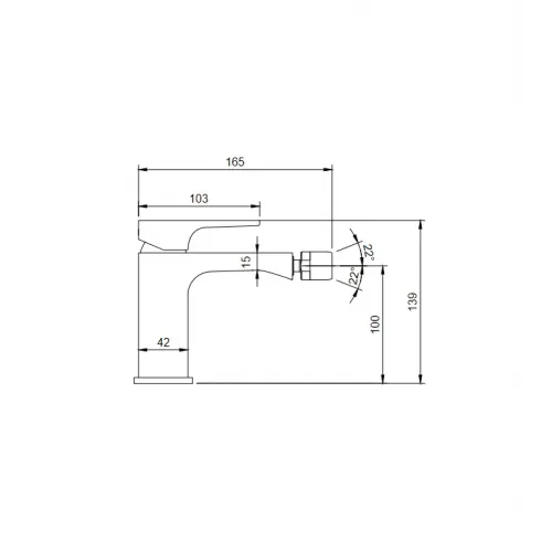 Смеситель Villeroy & Boch Architectura Square TVB125001000K5 для биде, черный матовый TVB125001000K5