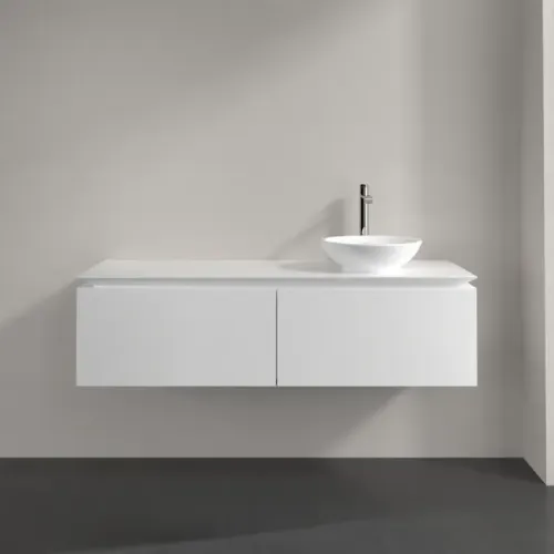 Villeroy & Boch Legato Тумба под раковину, 2 выдвижных ящика, 1400 x 380 x 500 mm, Glossy White / Glossy White B58900DH
