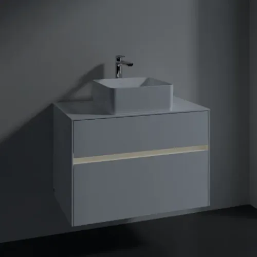 Villeroy & Boch Collaro Тумба под раковину, с подсветкой, 2 выдвижных ящика, 800 x 548 x 500 mm, Glossy White / Glossy White C037B0DH